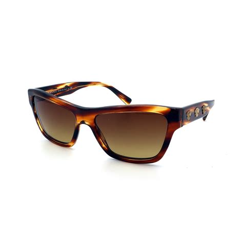 versace sunglass ve 4242b 502513 5025 13 havana brown|Versace Brown Gradient Rectangular Sunglasses VE4344 .